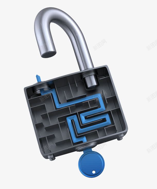 锁png免抠素材_新图网 https://ixintu.com 儿童迷宫 迷宫 钥匙 锁 锁头