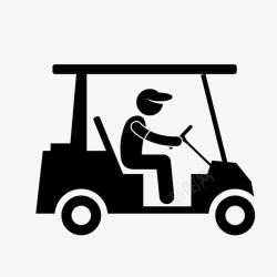 小型高尔夫车高尔夫球运动图标高清图片