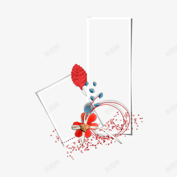 画框png免抠素材_新图网 https://ixintu.com 小草 文本框 画框 花卉 花朵 花边