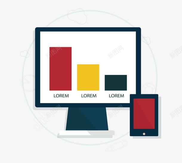 电脑手机数据分析png免抠素材_新图网 https://ixintu.com 扁平化 手机 数据分析 计算器