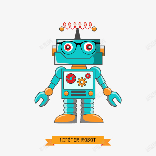 蓝色机器人png免抠素材_新图网 https://ixintu.com 可爱 机器人 科技 蓝色