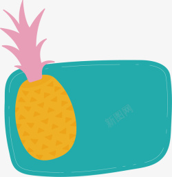 水彩菠萝框框矢量图素材
