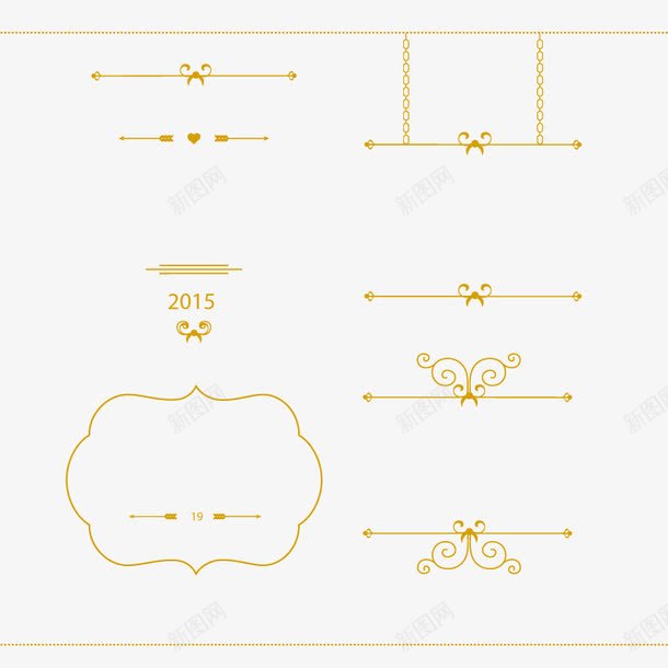 金色吊饰png免抠素材_新图网 https://ixintu.com 喜庆 边框 金色 黄金色