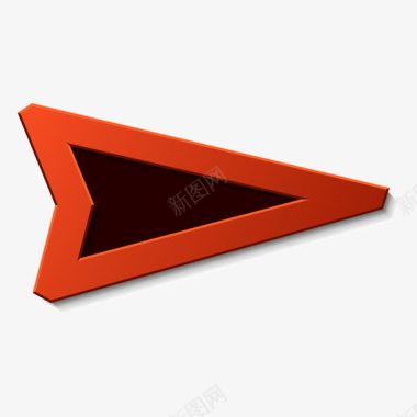 红黑色三角立体向右箭头图标图标
