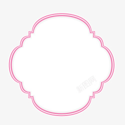 粉色花纹框素材