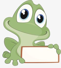 可爱牛蛙拿白纸的牛蛙高清图片
