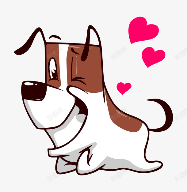 卡通手绘可爱的小狗png免抠素材_新图网 https://ixintu.com 创意 动漫动画 卡通手绘 可爱的小狗 爱心 简约