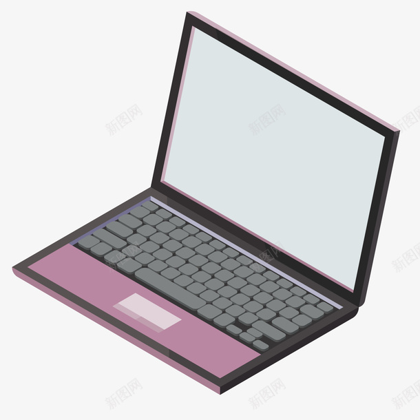 粉色笔记本电脑矢量图ai免抠素材_新图网 https://ixintu.com 电脑 笔记本电脑 粉色 矢量图