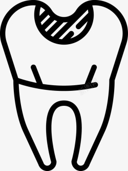 缺牙龋齿蛀牙矢量图图标高清图片