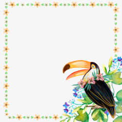 创意啄木鸟啄木鸟图案边框图高清图片