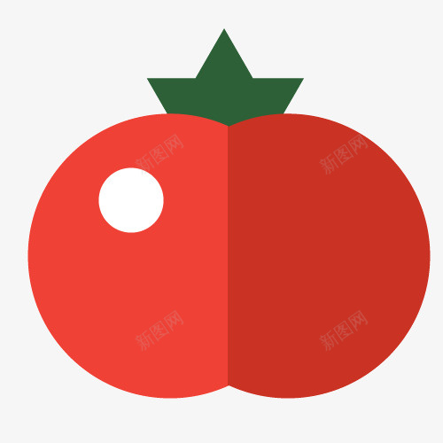 扁平化番茄png免抠素材_新图网 https://ixintu.com 健康 红色 蔬菜 西红柿 食材 餐饮