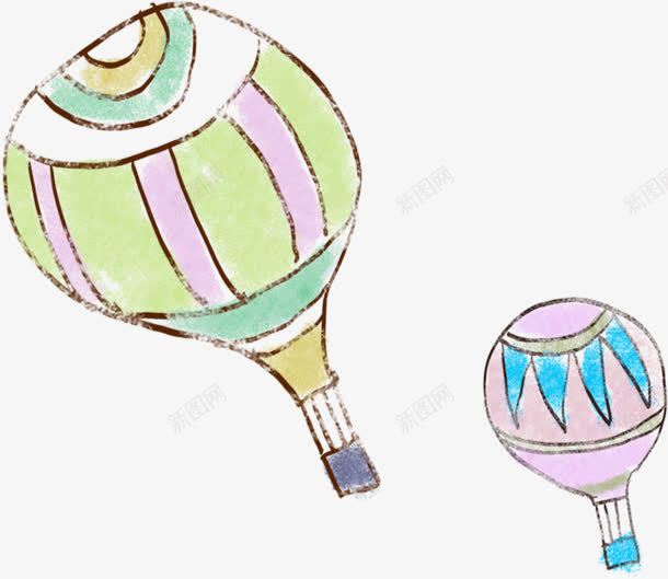 手绘彩色热气球插画png免抠素材_新图网 https://ixintu.com 彩色 插画 热气球