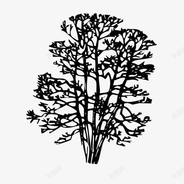 手绘小树png免抠素材_新图网 https://ixintu.com 小树 树的轮廓 植物 矢量装饰 装饰