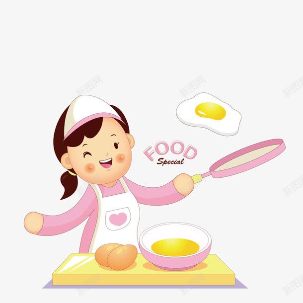 煎蛋的女厨师png免抠素材_新图网 https://ixintu.com 厨娘 厨师 煎蛋 鸡蛋