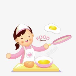 煎蛋的厨师煎蛋的女厨师高清图片
