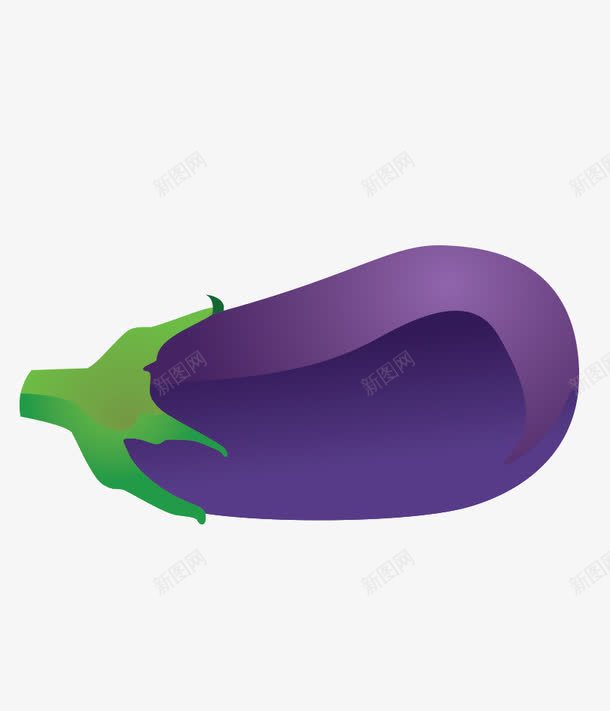 一个紫色茄子png免抠素材_新图网 https://ixintu.com 农作物 卡通 矢量茄子 紫色 茄子 蔬菜 食材