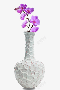 客厅花饰白色鹅卵石细长花瓶高清图片
