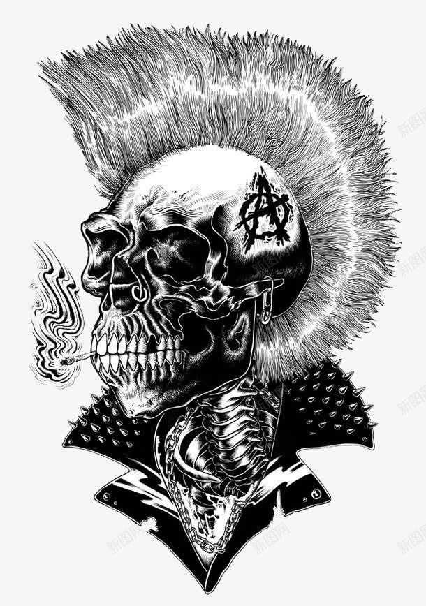 创意朋克骷髅头装饰画png免抠素材_新图网 https://ixintu.com 创意 朋克 装饰 骷髅