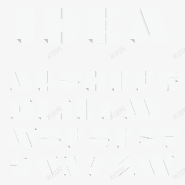 创意白色叠纸字母矢量图ai免抠素材_新图网 https://ixintu.com 创意白色叠纸 叠纸效果 字母设计 英文字母设计 矢量图