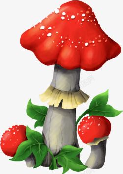 红色小蘑菇素材