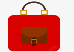 公文袋一只红色公文包矢量图高清图片