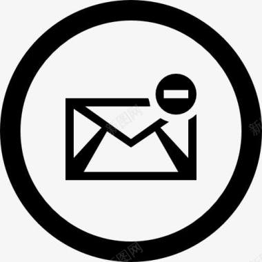 电子邮件删除圆形界面按钮图标图标