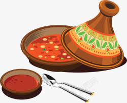 摩洛哥风格酱汁卡通风格食物矢量图高清图片