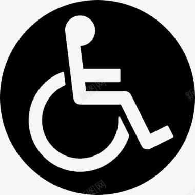 无能感轮椅圆形标志图标图标