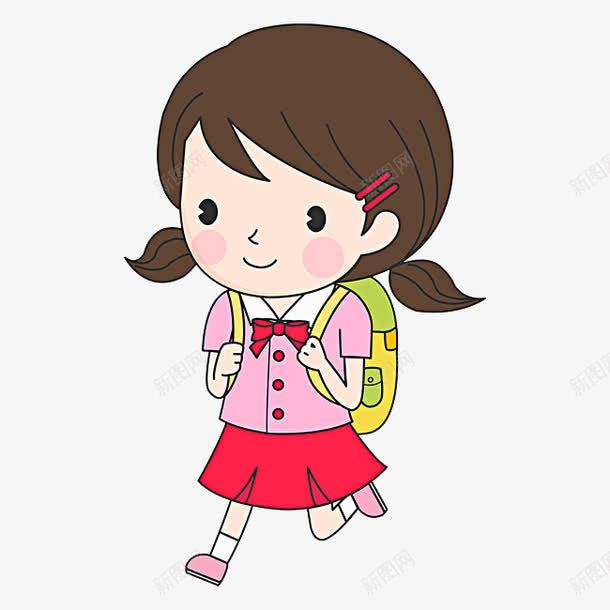 背书包的小女孩png免抠素材_新图网 https://ixintu.com 书包 卡通 女孩 粉色