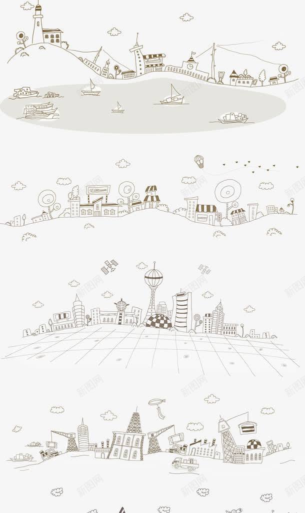 合成创意效果城市建筑手绘png免抠素材_新图网 https://ixintu.com 创意 合成 城市 建筑 效果