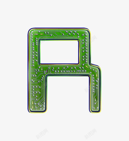 电路板字母rpng免抠素材_新图网 https://ixintu.com 创意数字 工业风 接线图 电路板字母数字