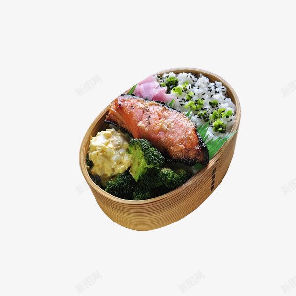 白菜芝麻鱼肉便当png免抠素材_新图网 https://ixintu.com 产品实物 健康食品 营养搭配