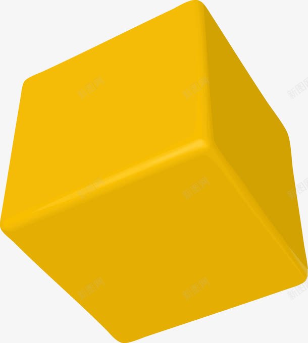 黄色矩形图形png免抠素材_新图网 https://ixintu.com 几何图 几何立方 立方 立方体 立方图形