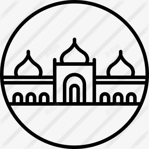 图标png_新图网 https://ixintu.com 亚洲 伊斯兰教 地标建筑 巴基斯坦 巴德夏希清真寺 巴德夏希清真寺的建筑 纪念碑