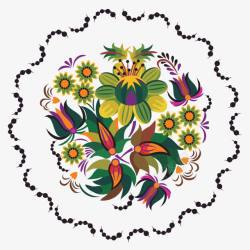 手绘彩色小花植物装饰素材