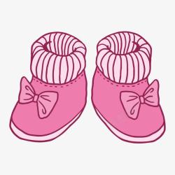 粉色水钻学步鞋可爱女宝学步鞋插画高清图片