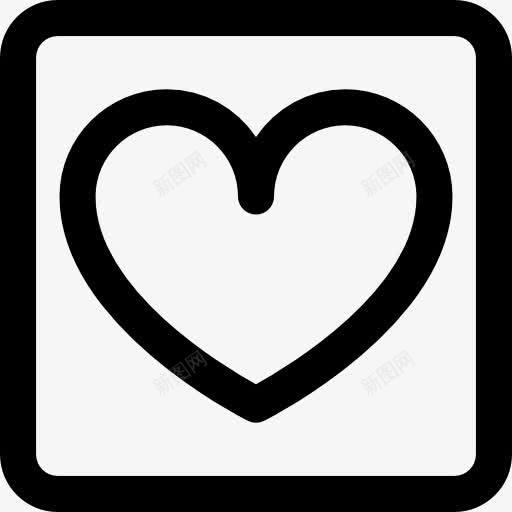 心在Square图标png_新图网 https://ixintu.com 广场 按钮 最喜欢的形状 浪漫 爱