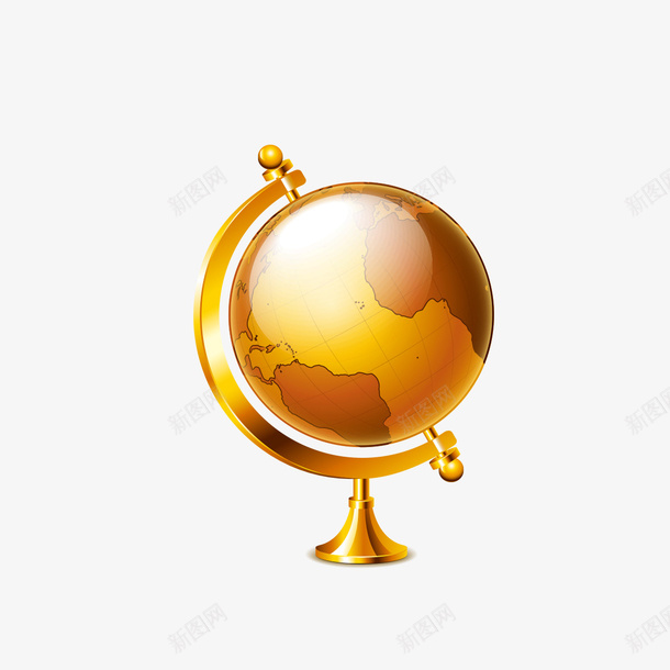 金色地球仪图形png免抠素材_新图网 https://ixintu.com 图形 地球仪 金色 金色地球仪图形