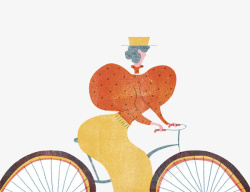 骑自行车的女人手绘骑自行车的女人高清图片