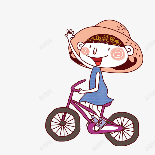 骑自行车戴帽子的女孩矢量图ai免抠素材_新图网 https://ixintu.com 女孩 帽子 自行车 骑行 矢量图