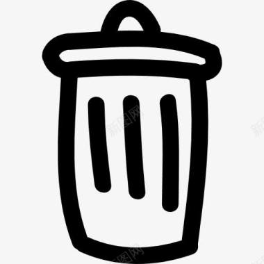 垃圾桶的手绘符号图标图标