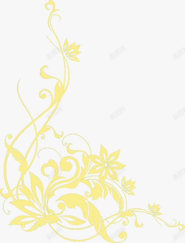 手绘金色线条装饰png免抠素材_新图网 https://ixintu.com 线条 装饰 金色