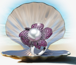 珍珠戒指饰品装饰物件素材