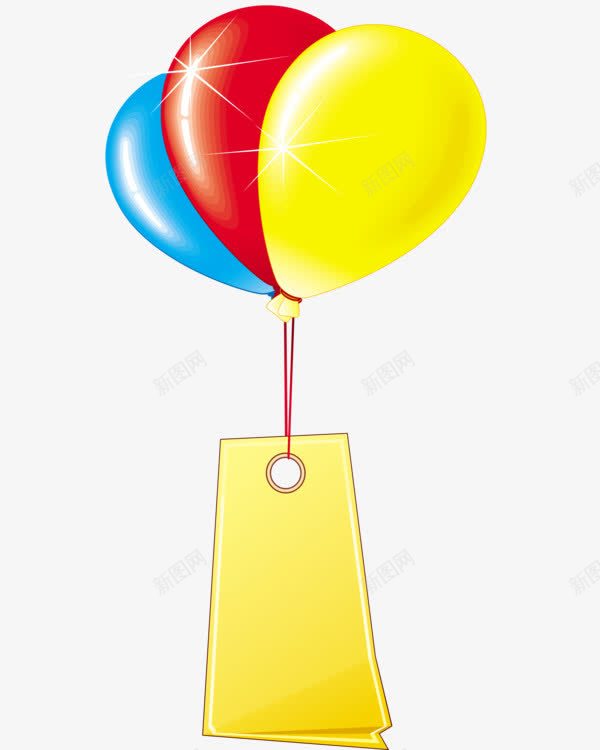 彩色气球标签png免抠素材_新图网 https://ixintu.com 彩色 标签 气球 红色 蓝色 黄色