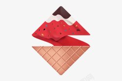 甜筒冰淇淋三角形甜筒高清图片