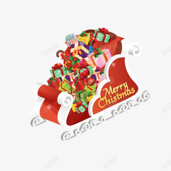 红色圣诞节雪橇车png免抠素材_新图网 https://ixintu.com 圣诞节 圣诞节免费png 圣诞节免费图片 圣诞节图片 圣诞节小 圣诞节礼物 红色 雪橇车