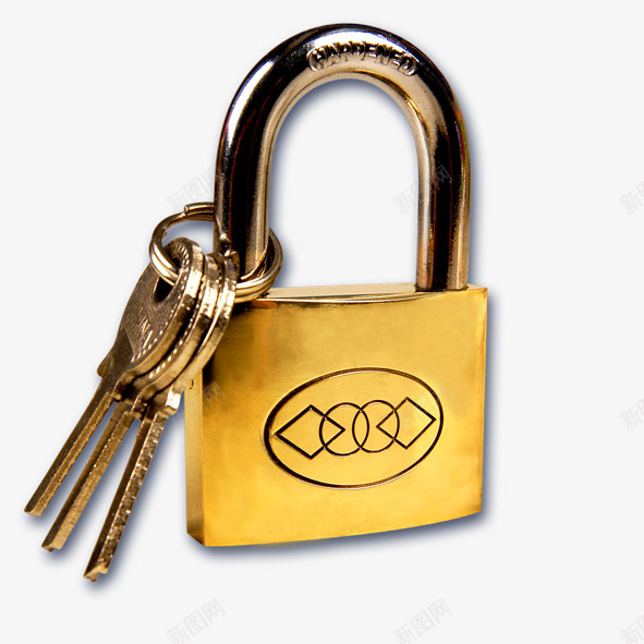锁子钥匙psd免抠素材_新图网 https://ixintu.com 钥匙 锁子 黄色