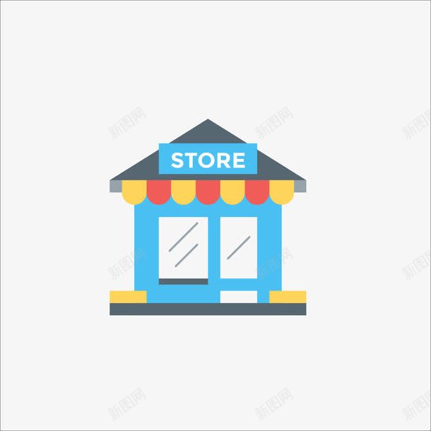 扁平化商店矢量图ai免抠素材_新图网 https://ixintu.com ppt素材 扁平化 扁平化元素 矢量图