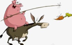 卡通尅啊猪骑驴图案素材
