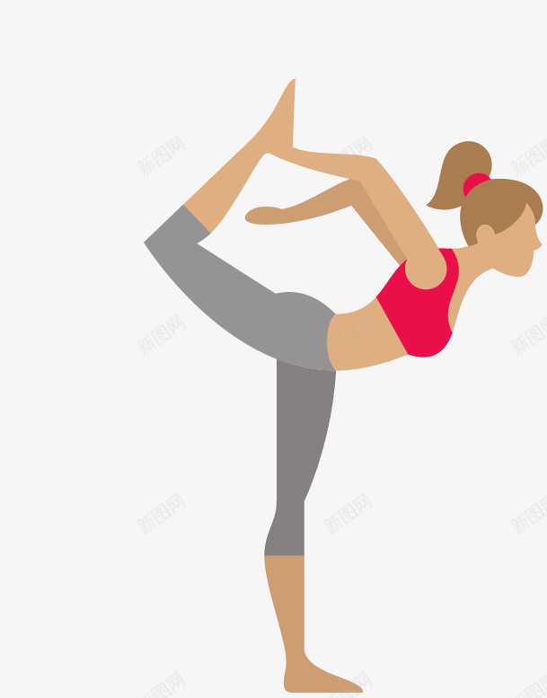 瑜伽女孩png免抠素材_新图网 https://ixintu.com 健身 减肥 卡通 手绘 瑜伽动物 锻炼